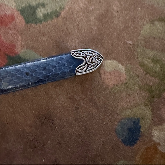 Lee Sands navy blue snakeskin belt small - Picture 3 of 5